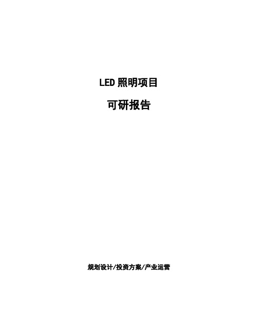 LED照明项目可研报告