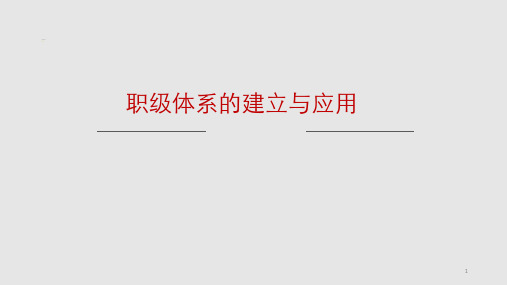 职级体系的建立与应用介绍ppt课件