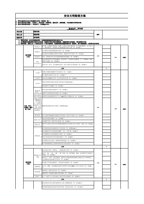10、《安全文明检查表》