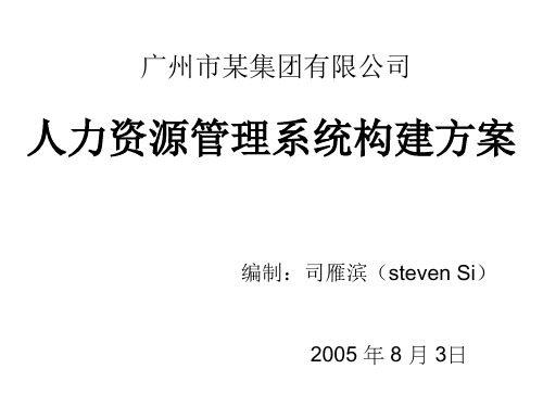 某集团有限公司人力资源管理系统构建方案