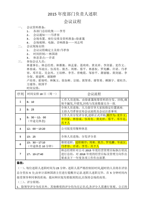 2015年终述职会议议程