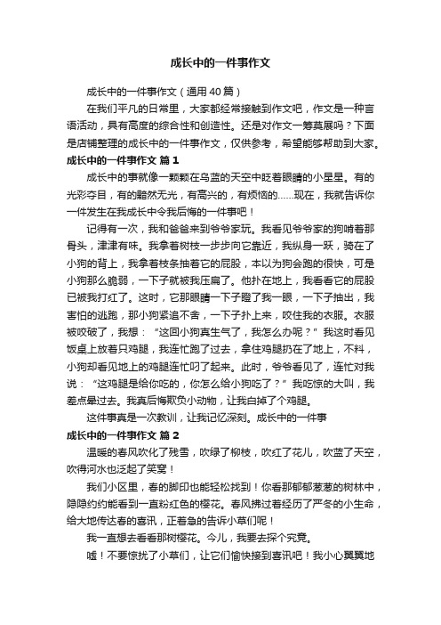 成长中的一件事作文