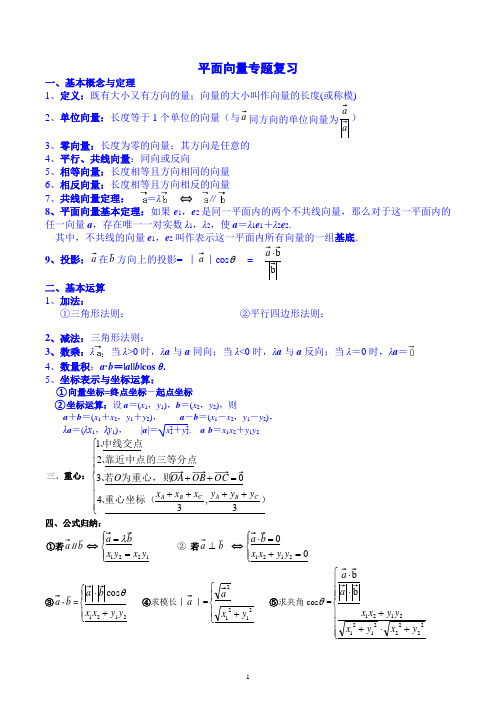 平面向量专题复习练习(含解析)【最新】