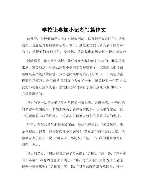 学校让参加小记者写篇作文