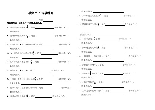 单位“1”专项练习