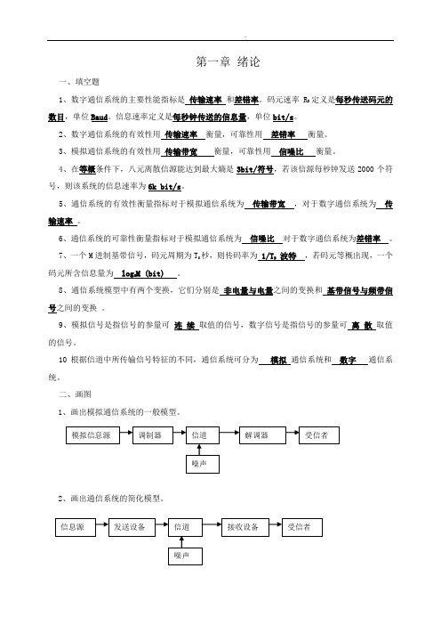 通信原理练习题及复习整理汇总