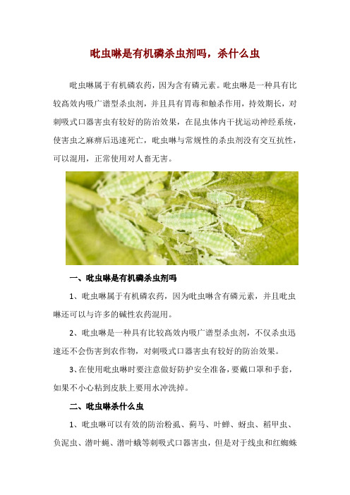 吡虫啉是有机磷杀虫剂吗,杀什么虫