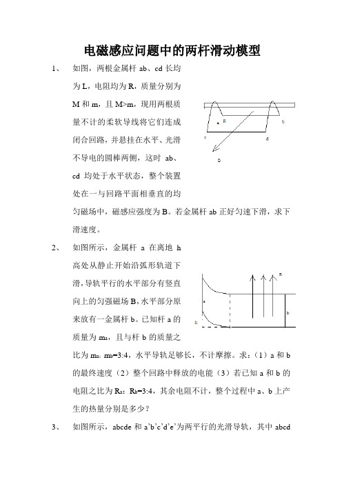 电磁感应问题中的两杆滑动模型