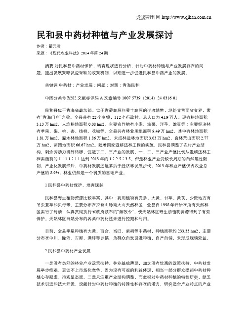 民和县中药材种植与产业发展探讨