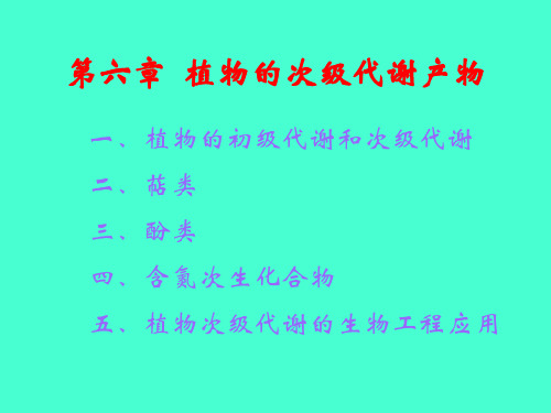 第六章  植物体的次级代谢产物