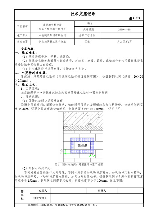 抹灰挂网