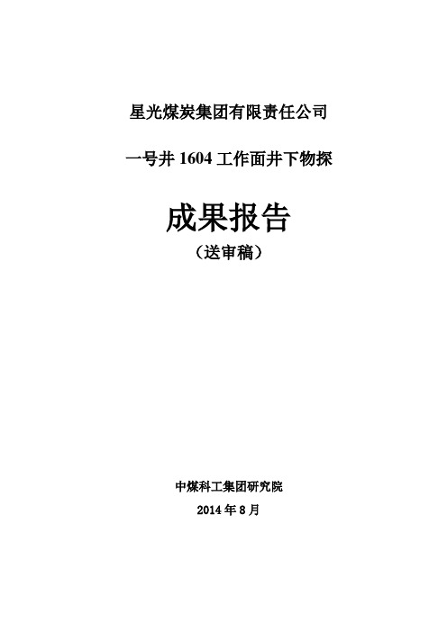 2014星光一号井井下物探成果报告