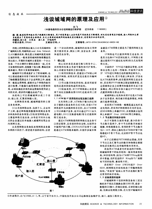 浅谈城域网的原理及应用