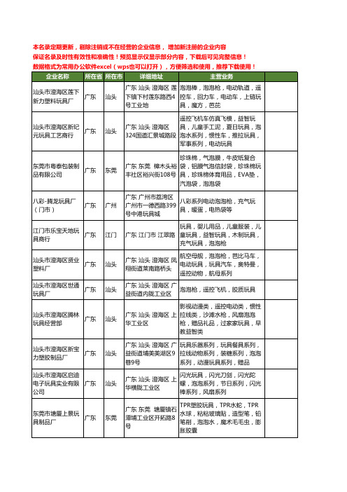 新版全国泡泡玩具工商企业公司商家名录名单联系方式大全20家