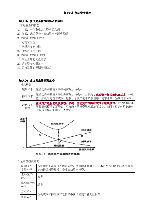 资产评估师 cpv 评估相关知识-营运资金管理(1)