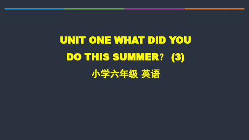 六年级英语(北京版)UNIT ONE WHAT DID YOU DO THIS SUMMER教学课件