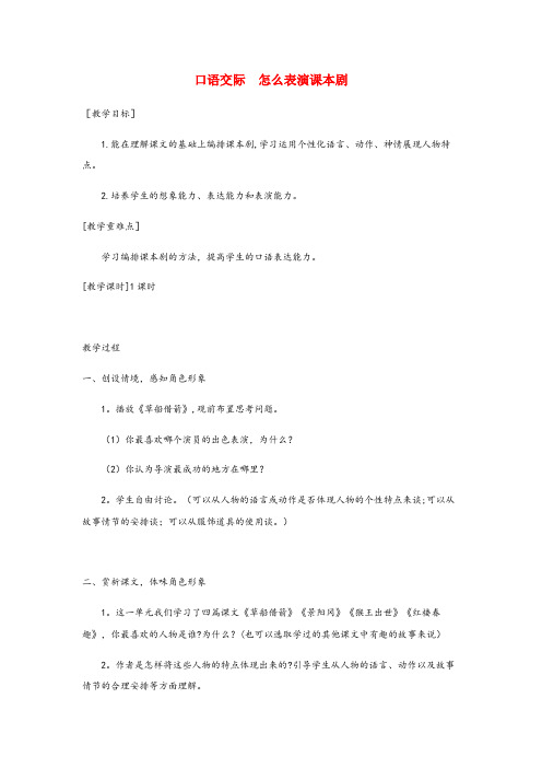 靖州苗族侗族自治县二小五年级语文下册第二单元口语交际教案+反思新人教版