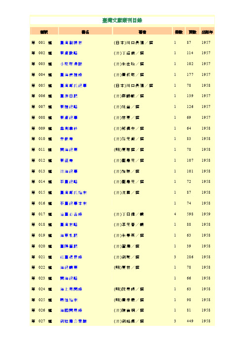 台湾文献丛刊目