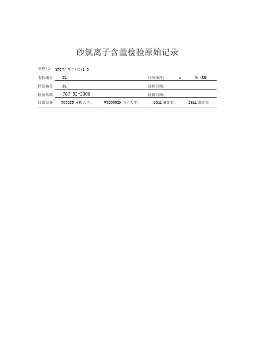 砂氯离子检测原始记录