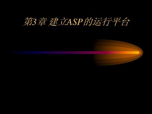 第3章 建立ASP的运行平台