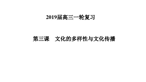 2019届高三政治文化多样性与文化传播一轮复习课件