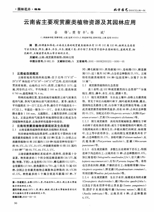 云南省主要观赏蕨类植物资源及其园林应用