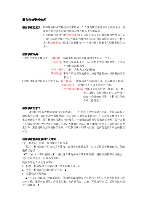 器官移植基础资料整理1【最新】