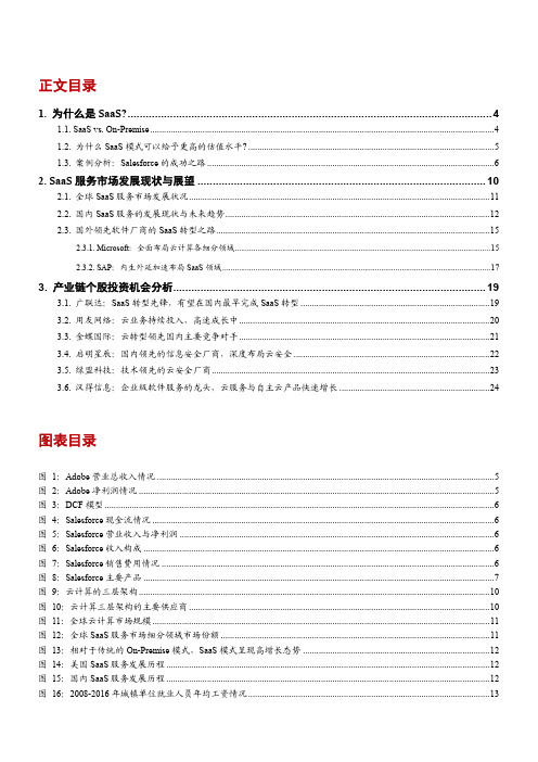 2018年SaaS服务行业专题研究报告