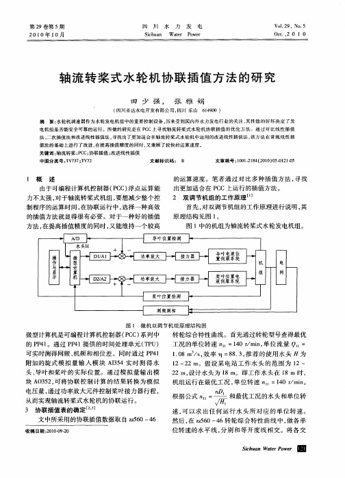 轴流转桨式水轮机协联插值方法的研究