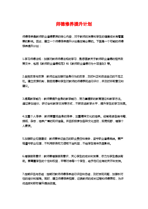 师德修养提升计划 (2)