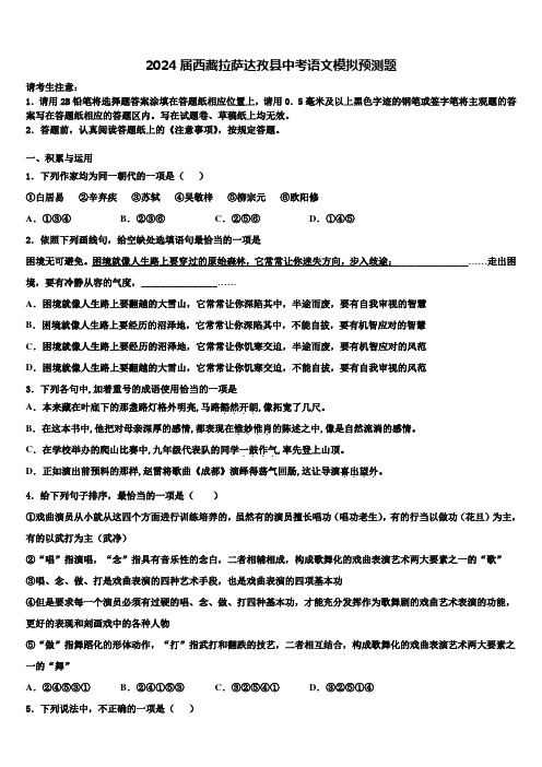 2024届西藏拉萨达孜县中考语文模拟预测题含解析