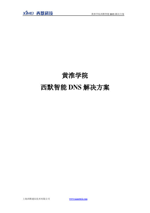 黄淮学院智能DN解决方案DNS方案模板