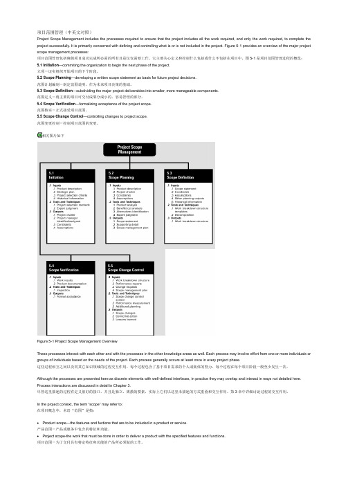 项目范围管理(中英文对照)