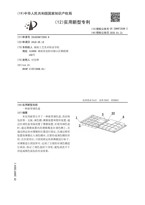 【CN209972039U】一种新型调色盘【专利】