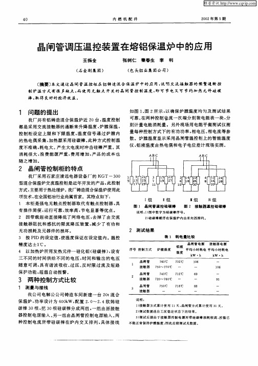 晶闸管调压温控装置在熔铝保温炉中的应用