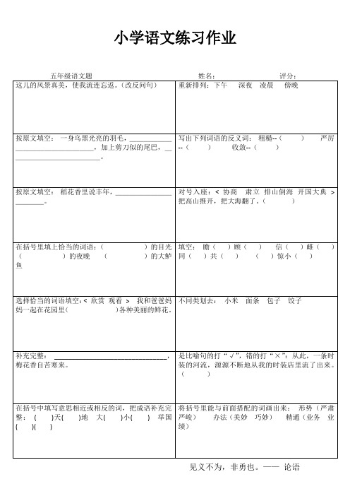 小学五年级语文提高训练I (71)