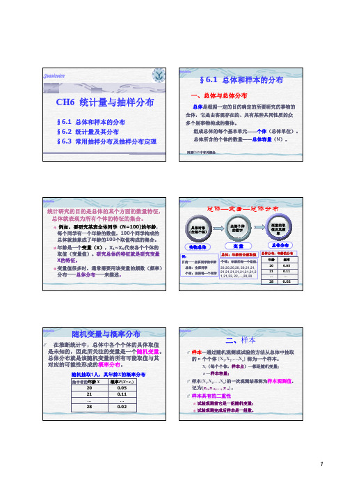 统计学ch6(抽样分布)2018.04