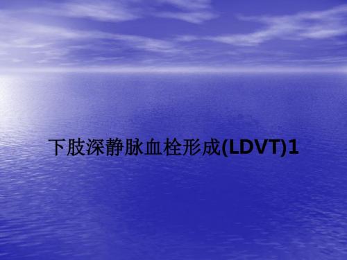 下肢深静脉血栓形成(LDVT)1PPT课件