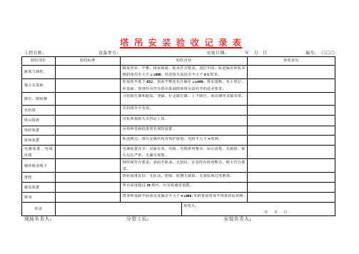 塔吊安装验收记录