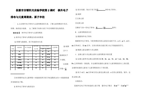 高中化学 第1章 原子结构 第2节 第2课时 核外电子排布