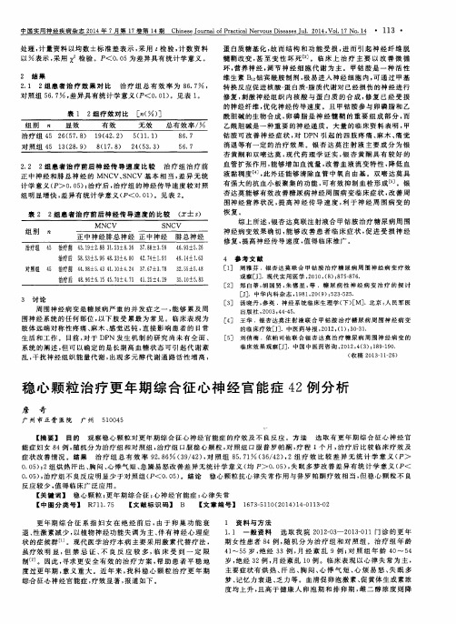 稳心颗粒治疗更年期综合征心神经官能症42例分析