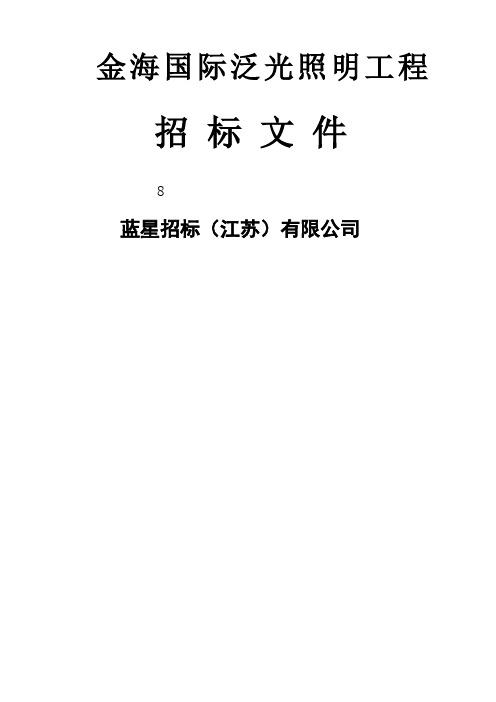 通用泛光照明招标文件