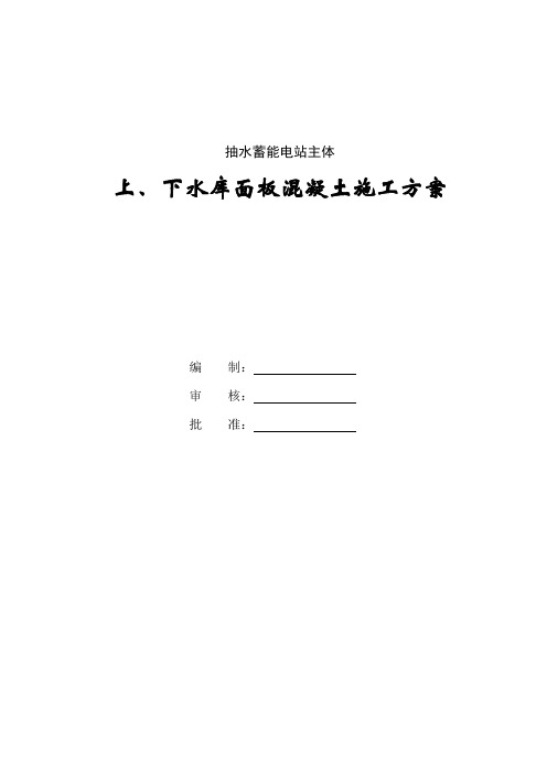 抽水蓄能电站主体上、下水库面板混凝土施工方案