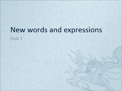 New words and expressions(u1)