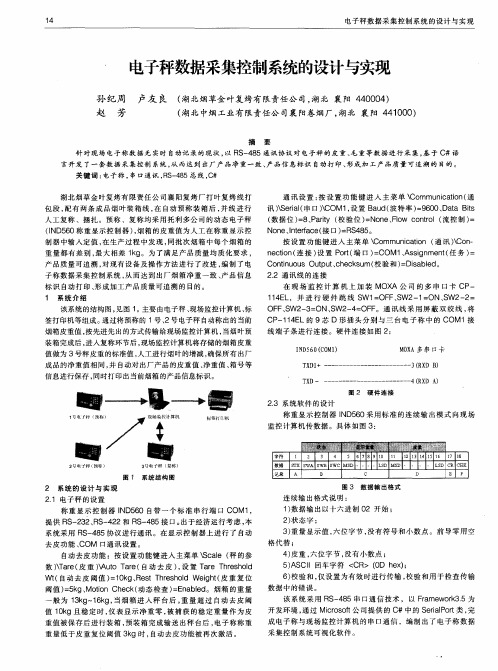 电子秤数据采集控制系统的设计与实现