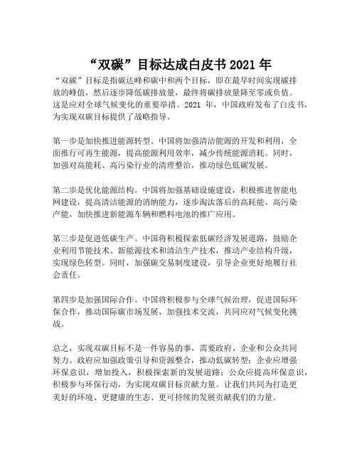 2023-“双碳”目标达成白皮书2021年-1