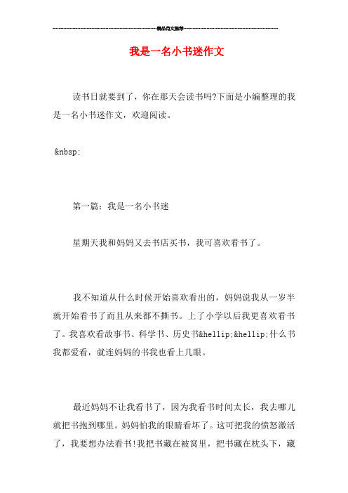 我是一名小书迷作文