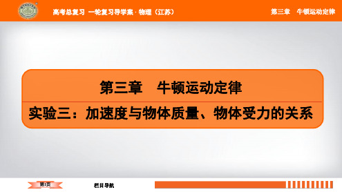 2021(江苏)高考物理总复习 一轮基础过程导学复习配套课件：实验三：加速度与物体质量、物体受力的关