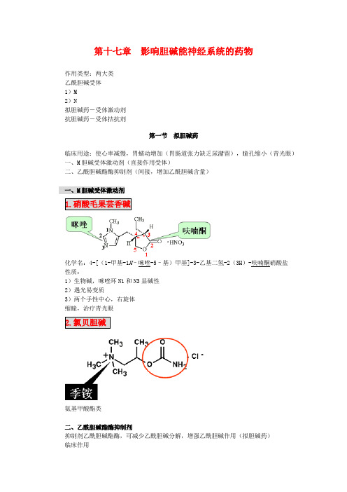 影响胆碱能神经系统药物学习