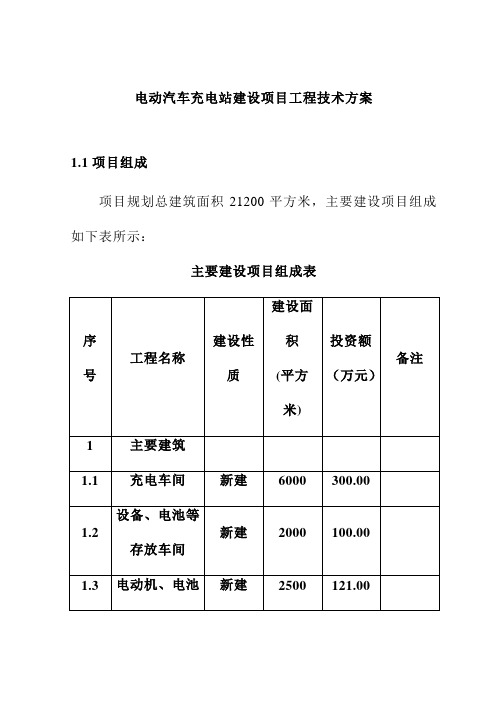 电动汽车充电站建设项目工程技术方案